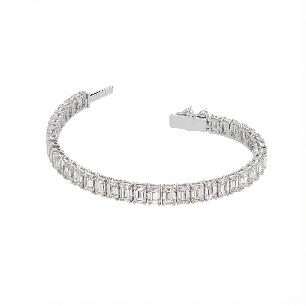 Emerald Shape Tennis Bracelet