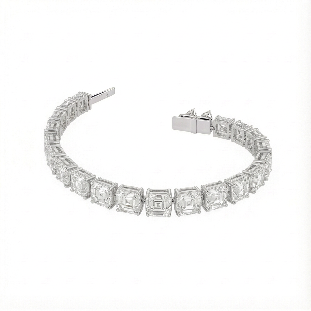 Asscher Shape Tennis Bracelet
