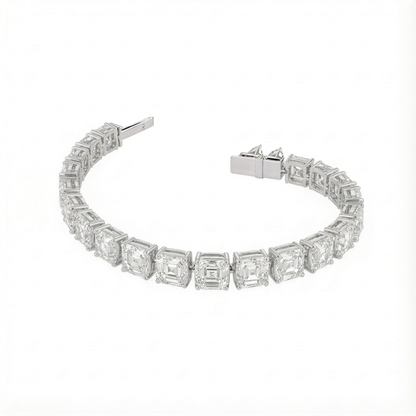 Asscher Shape Tennis Bracelet