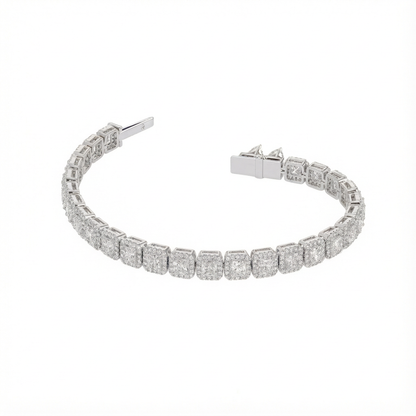 Princess halo tennis bracelet