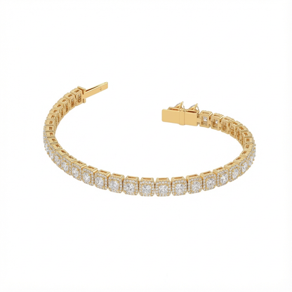 Princess halo tennis bracelet