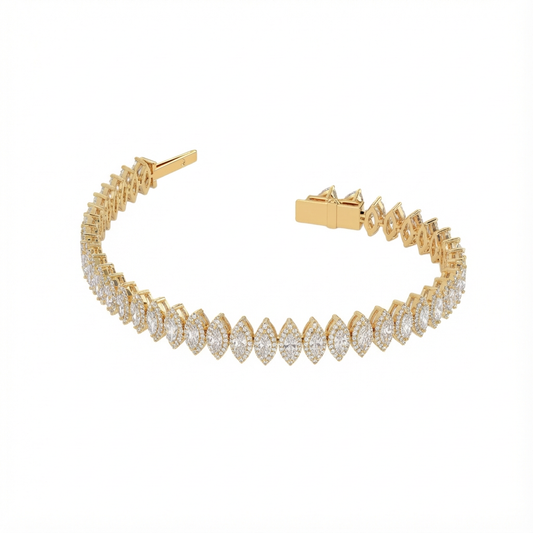 Marquise halo tennis bracelet