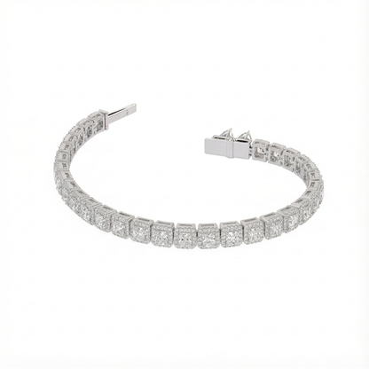 Radiant halo tennis bracelet