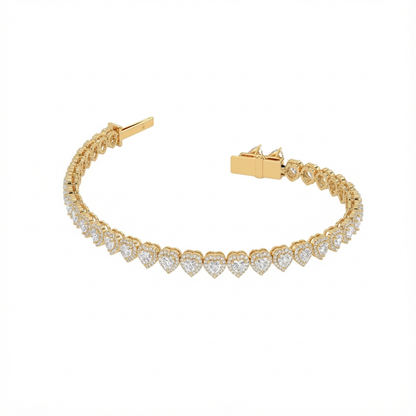 Heart halo tennis bracelet