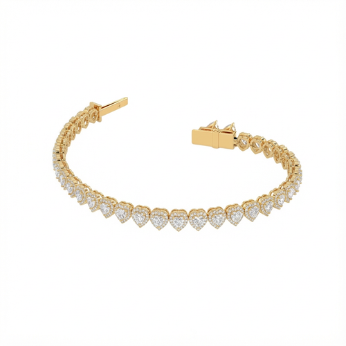 Heart halo tennis bracelet