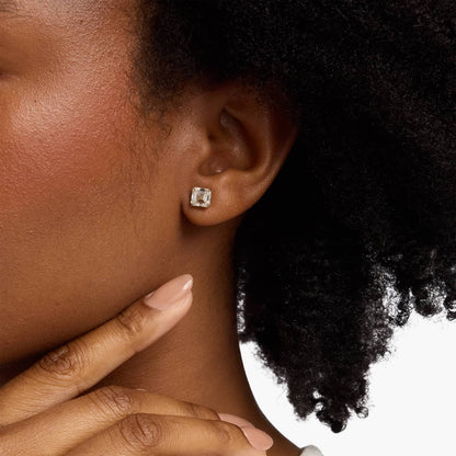 Asscher cut earrings