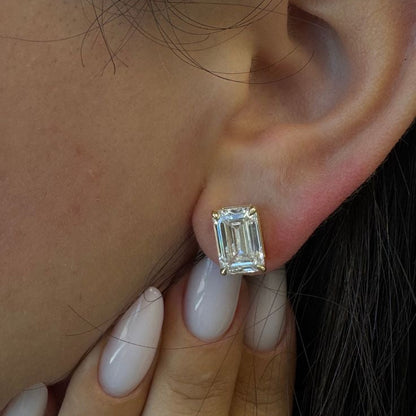 Emerald cut earrings