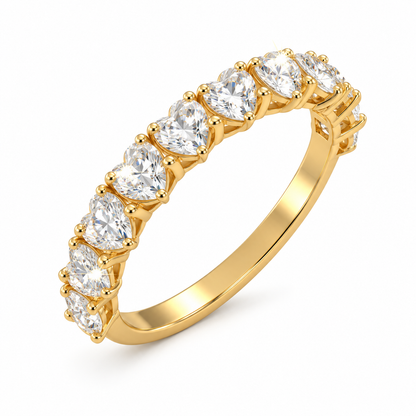 Anillo de media eternidad con corazón