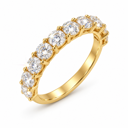 Round half eternity ring