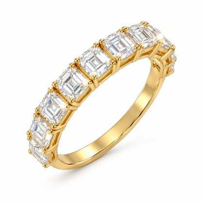 Anillo de media eternidad Asscher