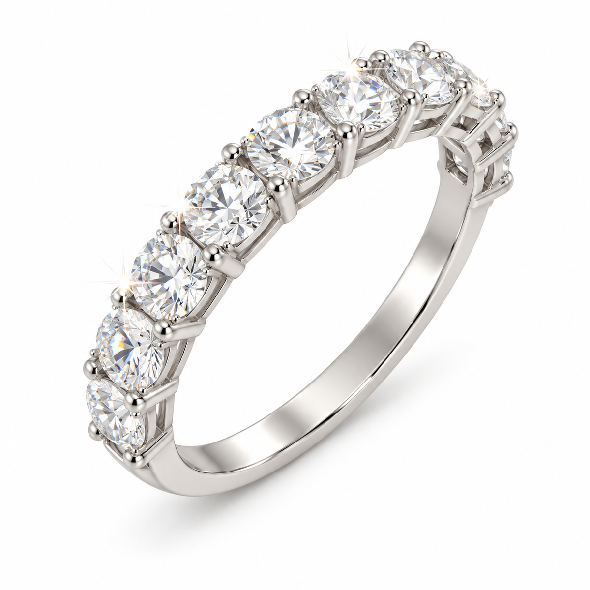 Round half eternity ring