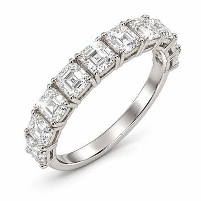 Anillo de media eternidad Asscher