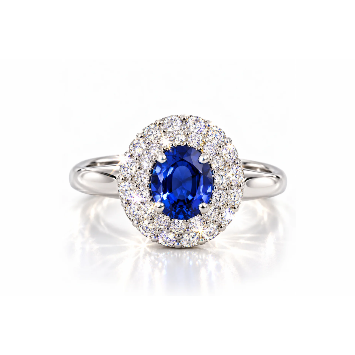 oval sapphire halo ring