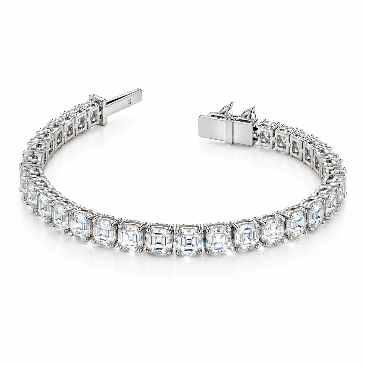 Pulsera de tenis talla Asscher