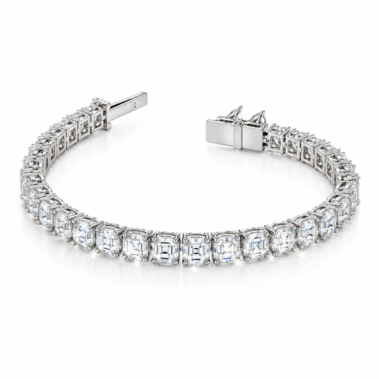 Asscher Shape Tennis Bracelet