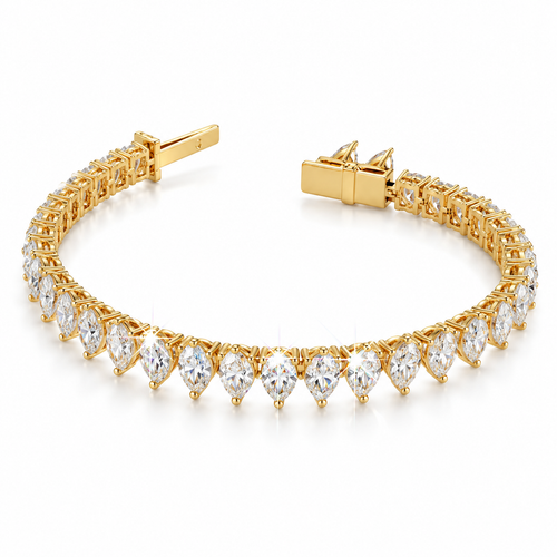 Brazalete de tenis con diamantes marquesa
