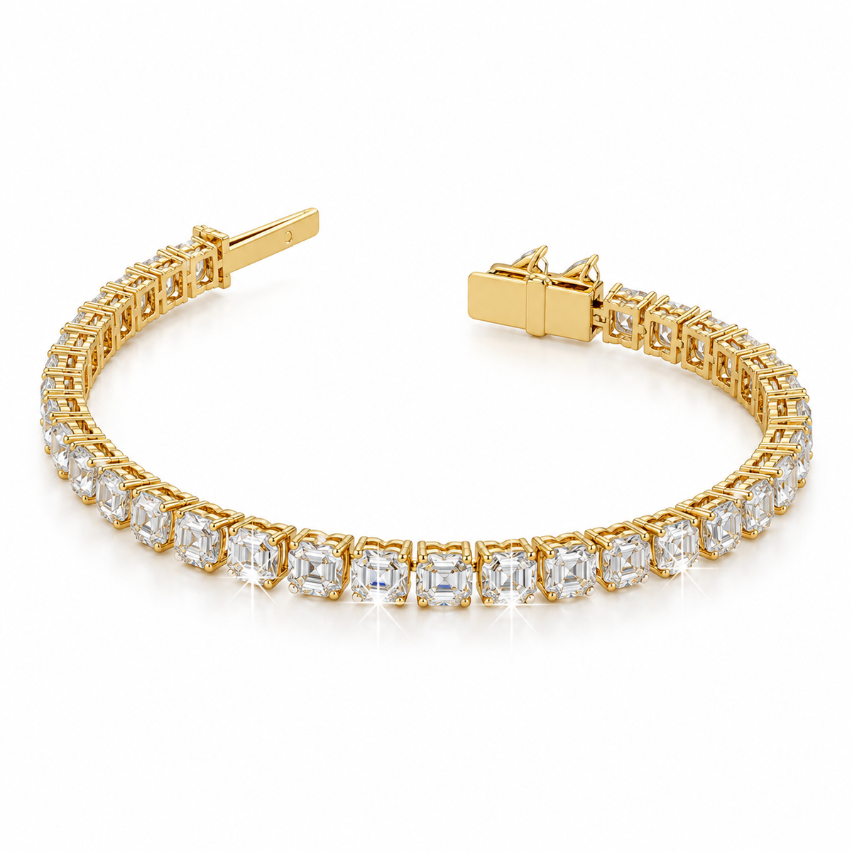 Pulsera de tenis talla Asscher