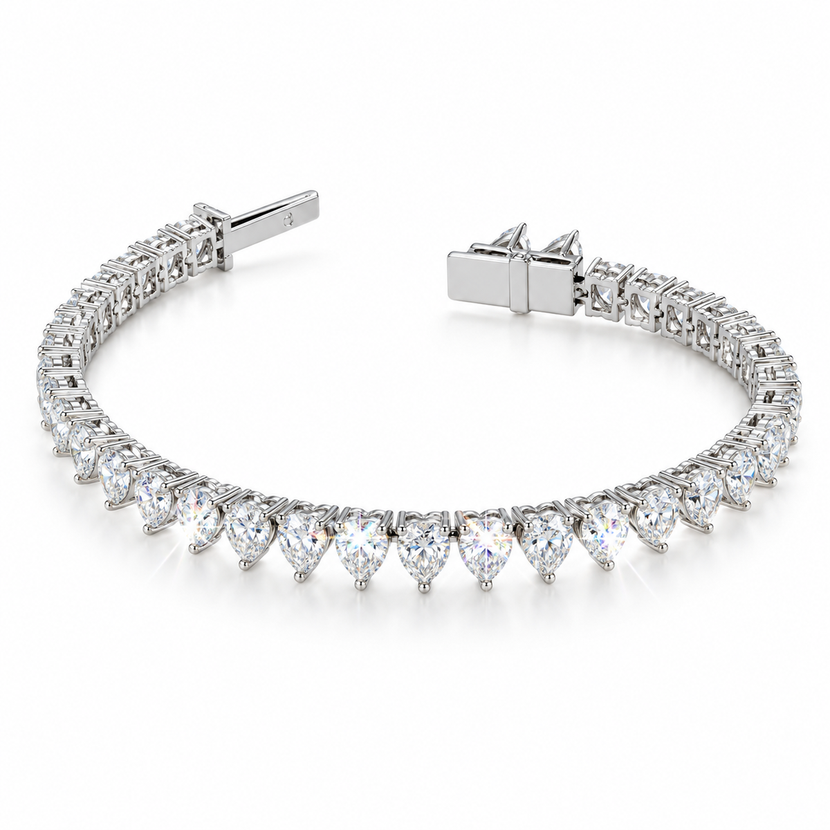 Pulsera de tenis con diseño de corazón