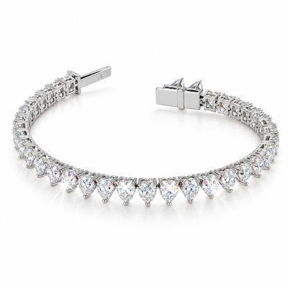 Pulsera de tenis con diseño de corazón