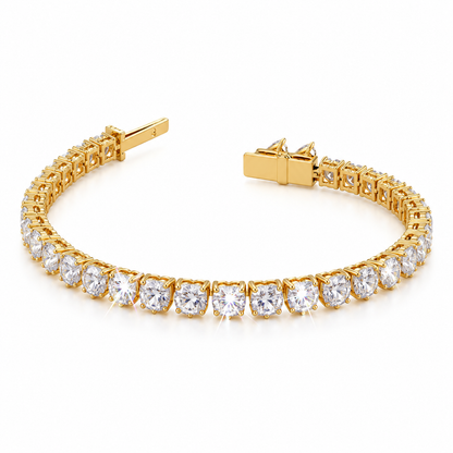 Pulsera de tenis con diamantes talla cojín