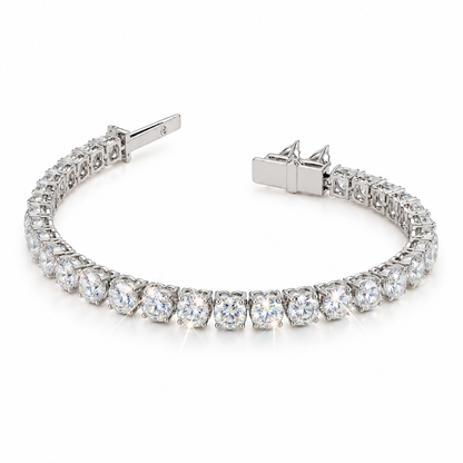Pulsera de tenis con diamantes talla cojín
