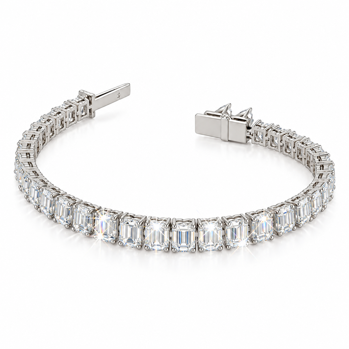 Pulsera de tenis con esmeraldas