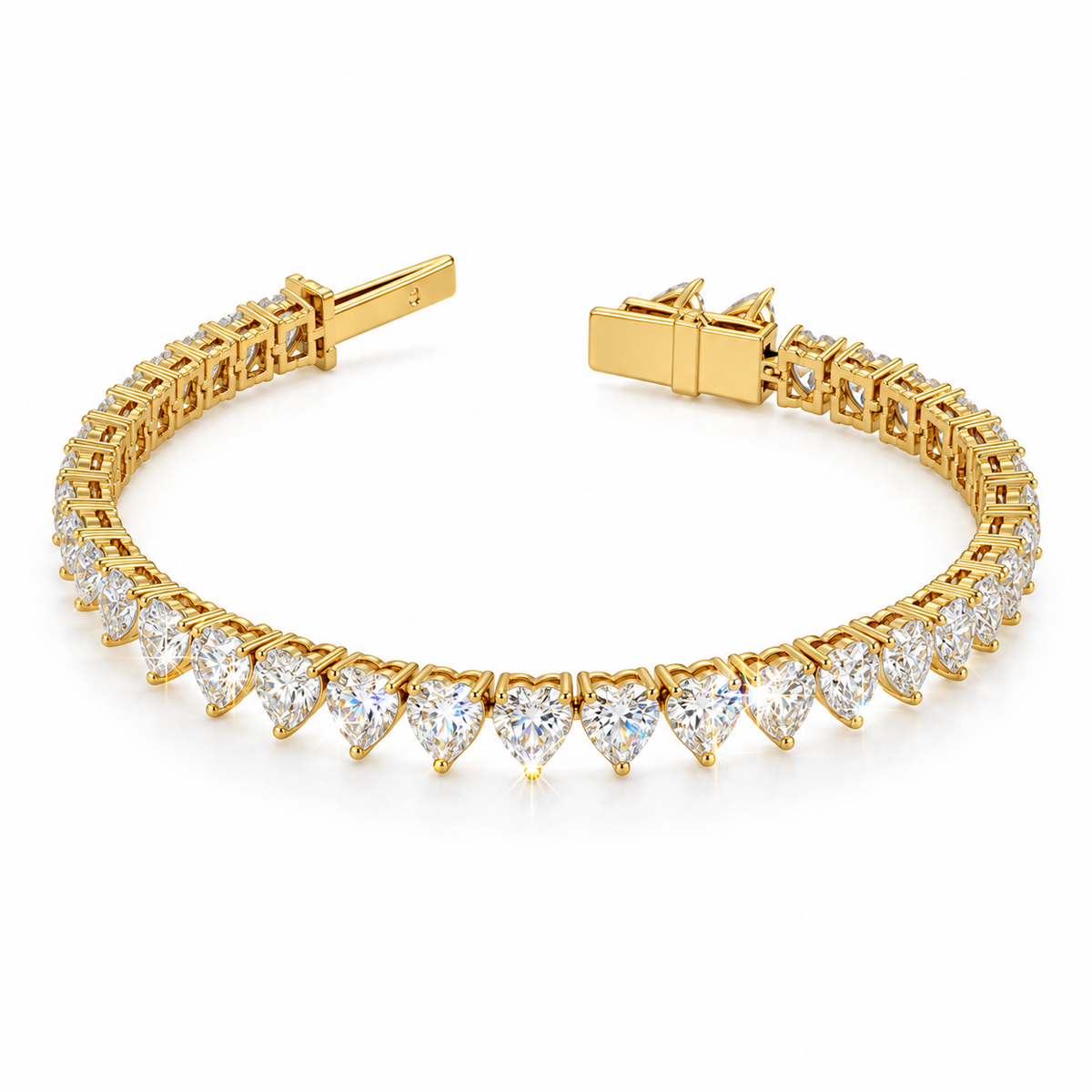 Pulsera de tenis con diseño de corazón