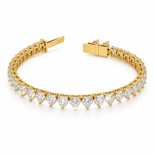 Pulsera de tenis con diseño de corazón