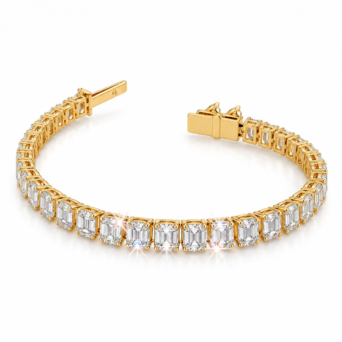 Pulsera de tenis con esmeraldas