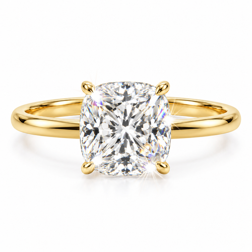 Cushion cut solitaire ring