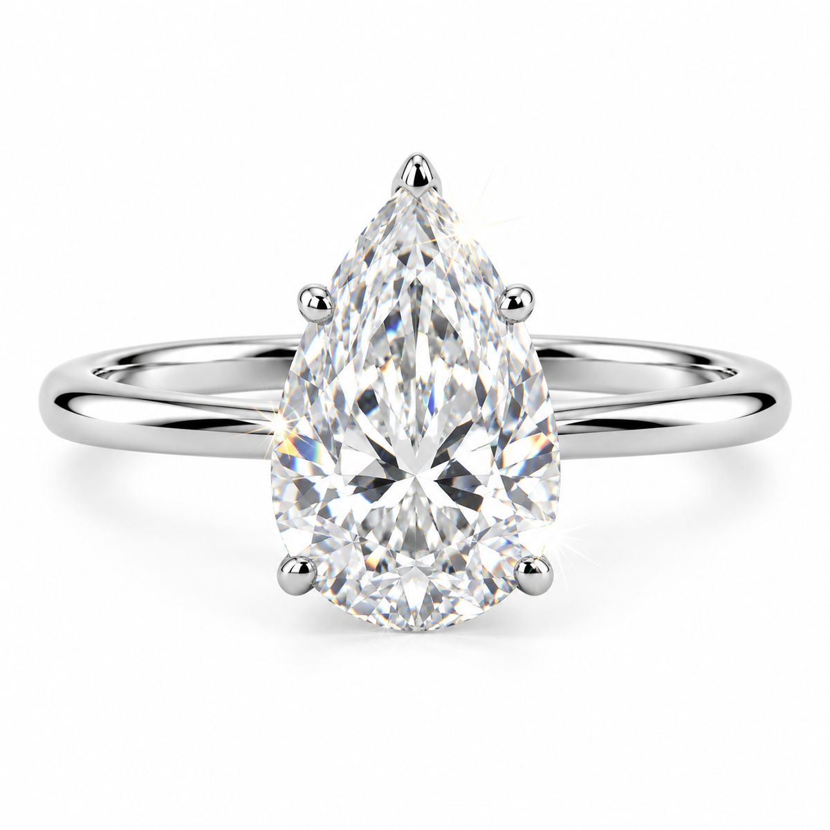 Anillo solitario talla pera