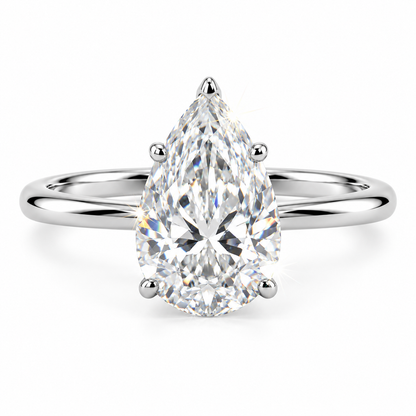 Anillo solitario talla pera