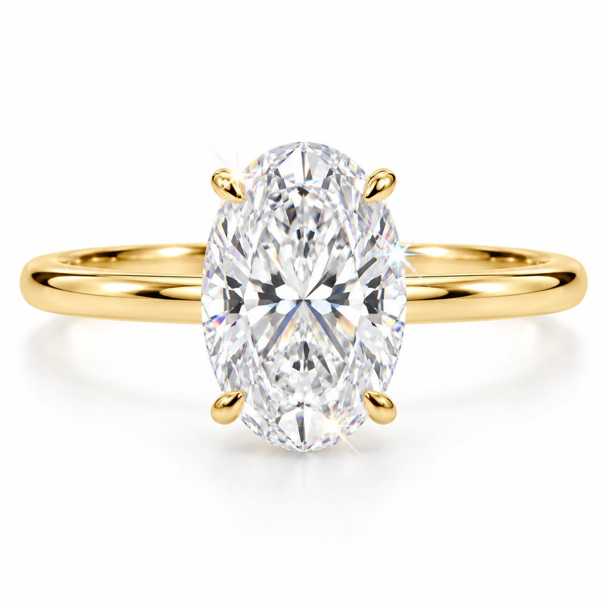 Anillo solitario de talla ovalada