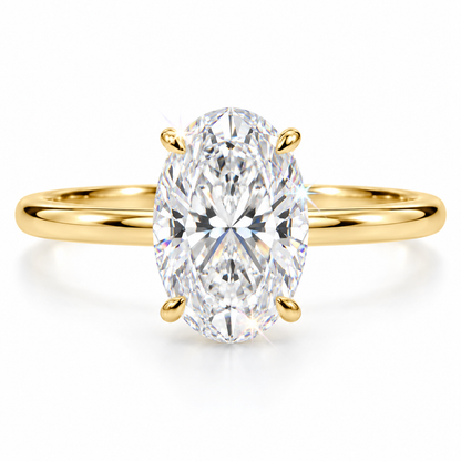 Anillo solitario de talla ovalada