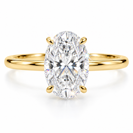 Oval cut solitaire ring