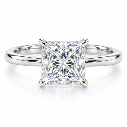 Anillo solitario talla princesa
