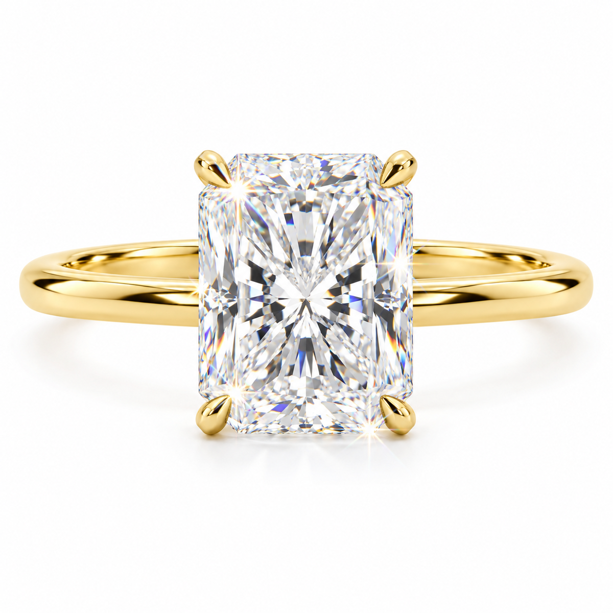 Anillo solitario de talla radiante