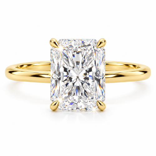 Anillo solitario de talla radiante