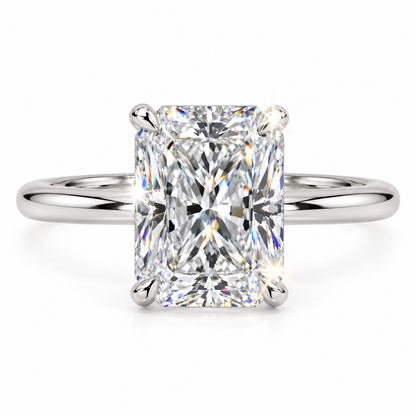 Anillo solitario de talla radiante