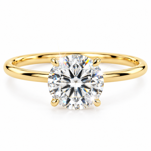 Anillo solitario de talla redonda