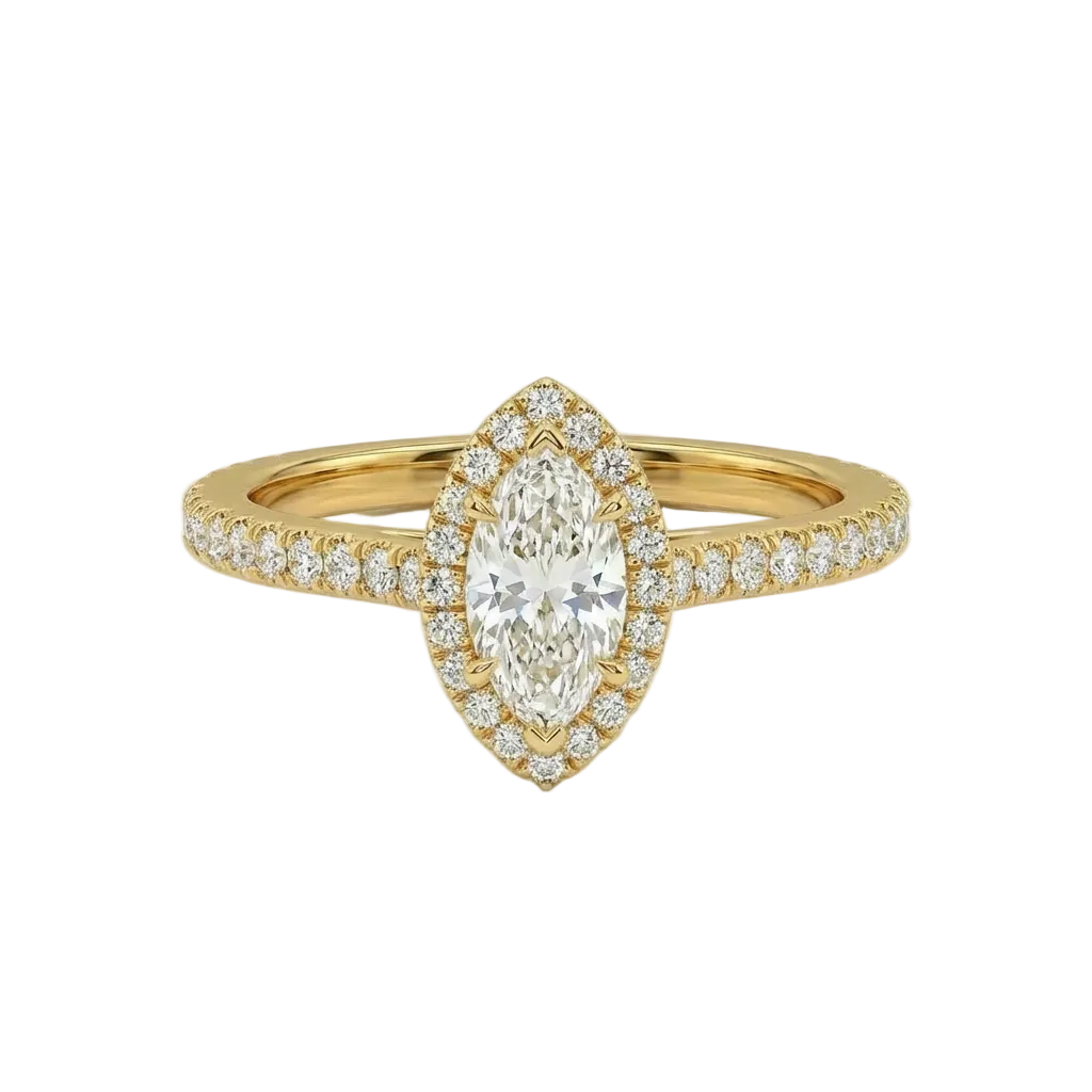 Marquise Halo Pavé Ring