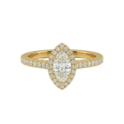 Marquise Halo Pavé Ring