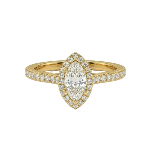 Marquise Halo Pavé Ring