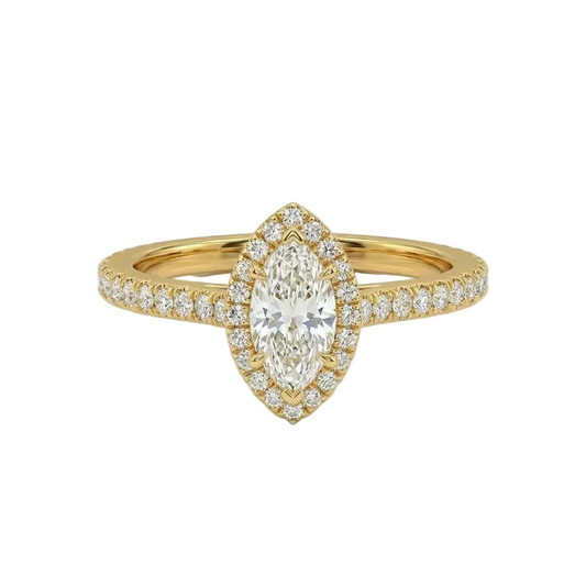Marquise Halo Pavé Ring