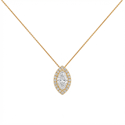 Marquise cut halo pendant