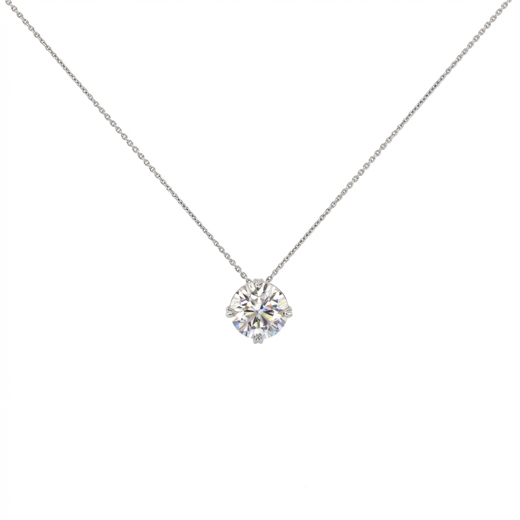 Round shape solitaire pendant