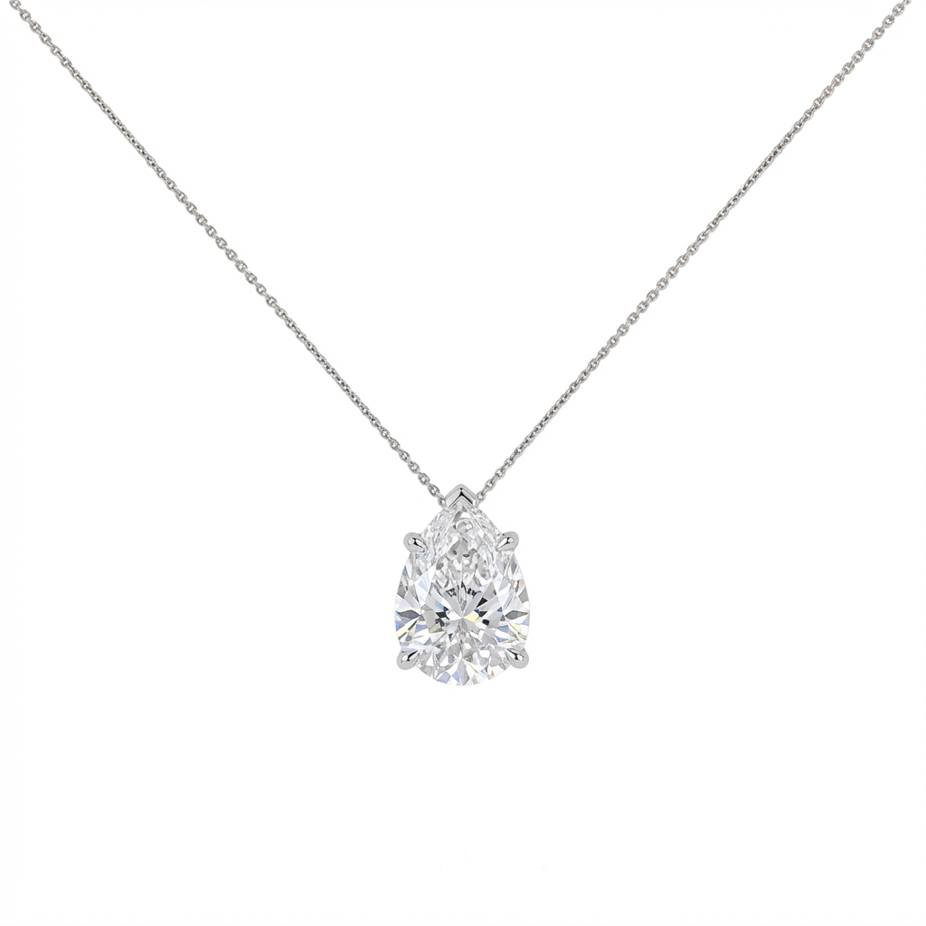 Pear shape solitaire pendant