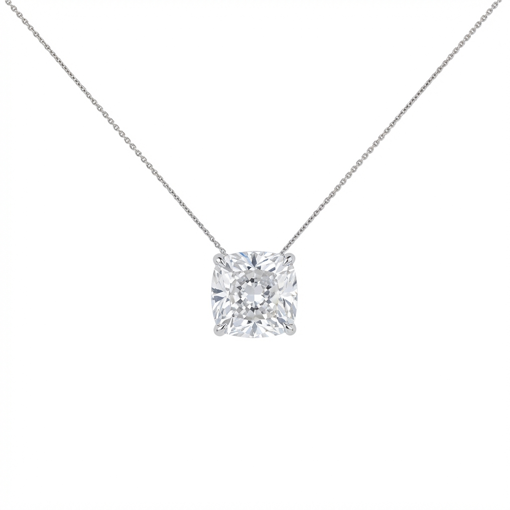 Cushion shape solitaire pendant