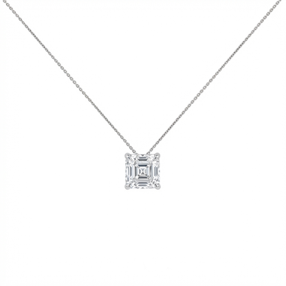 Asscher shape solitaire pendant