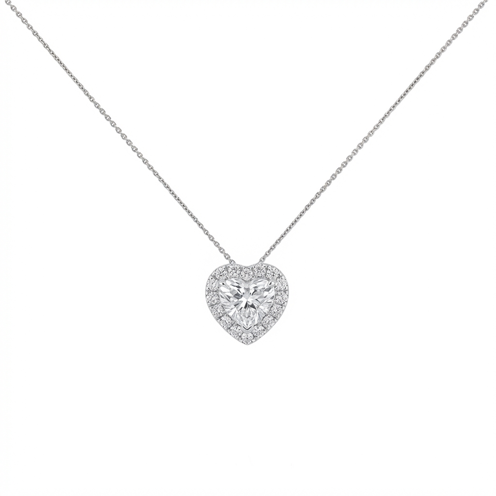 Heart halo pendant